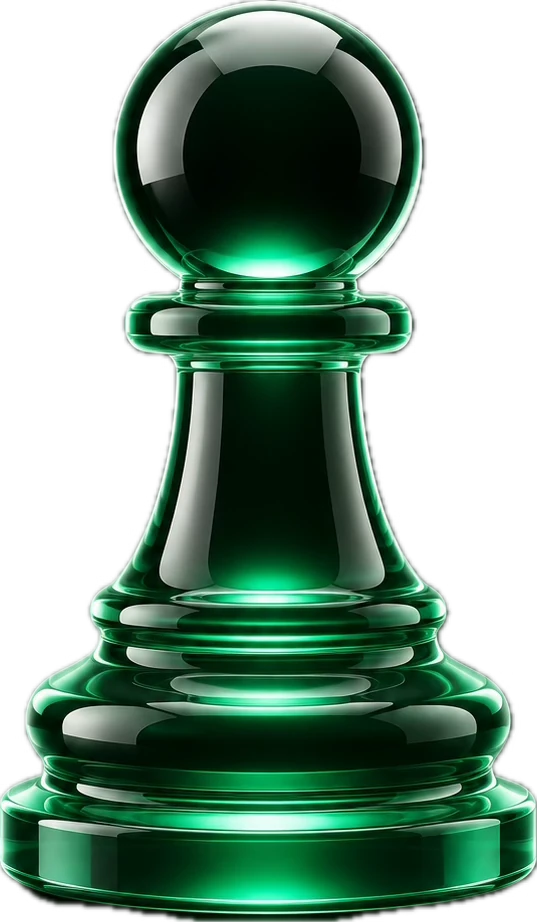 Glowing glass chess pawn — Discovery